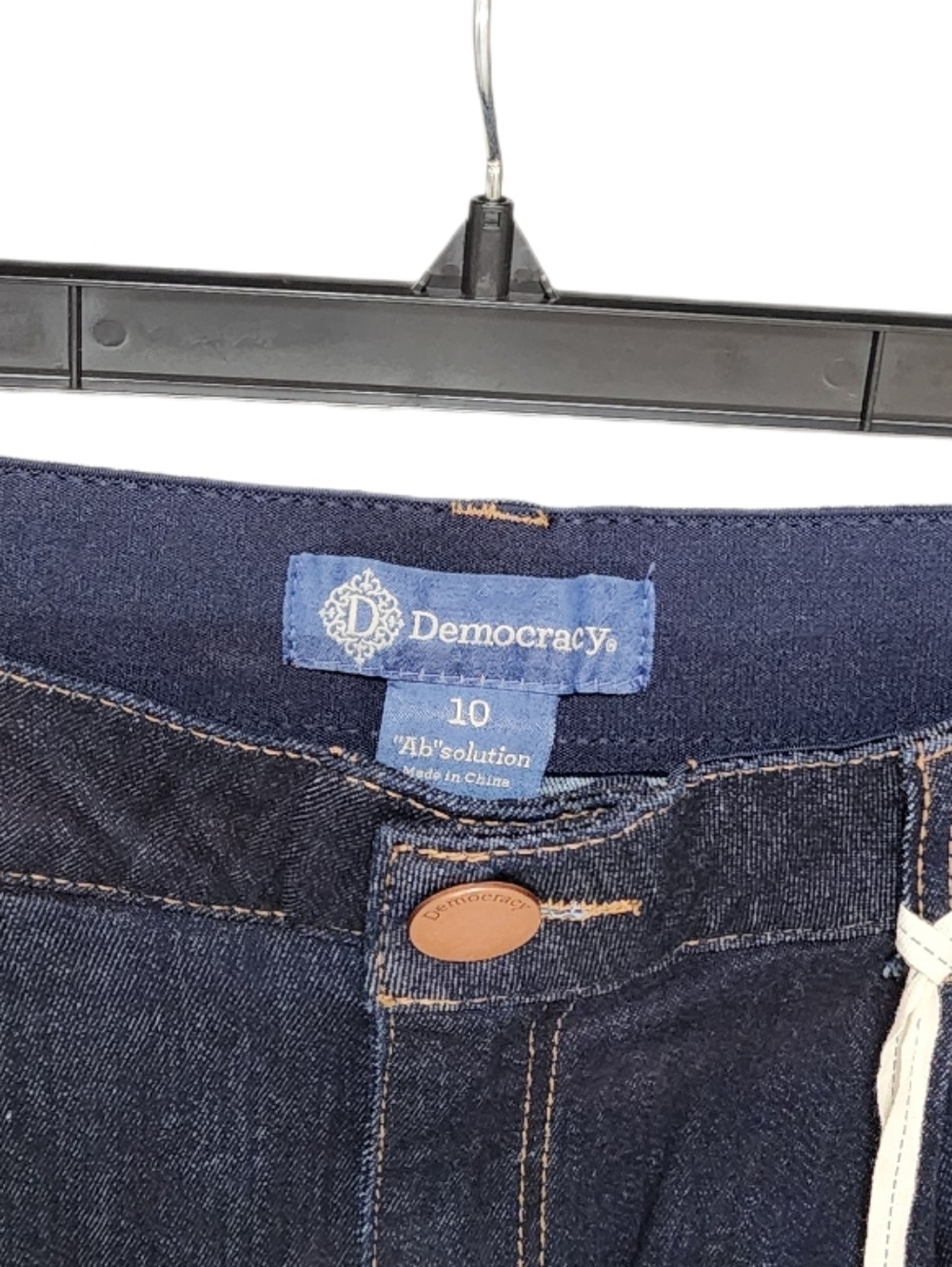 Democracy Pleated Front Relaxed Denim Bermuda Shorts Skyrise Ab Solution Indigo - Picture 4 of 9